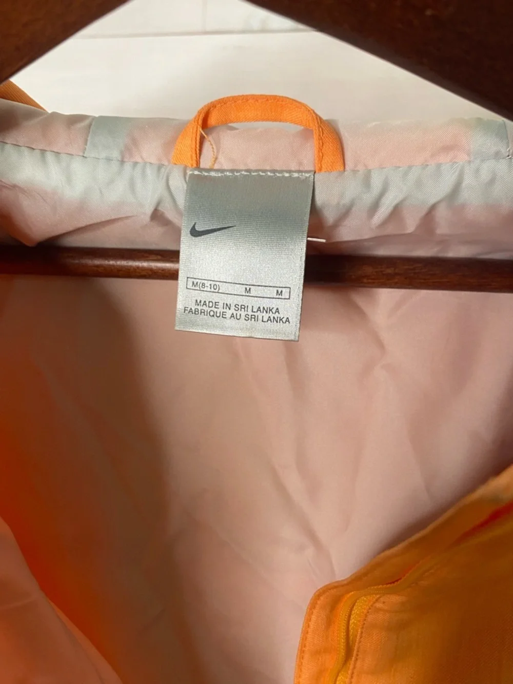 Nike Women’s Orange Anorak Hooded Windbreaker Pullover Jacket - Size Medium Y2K